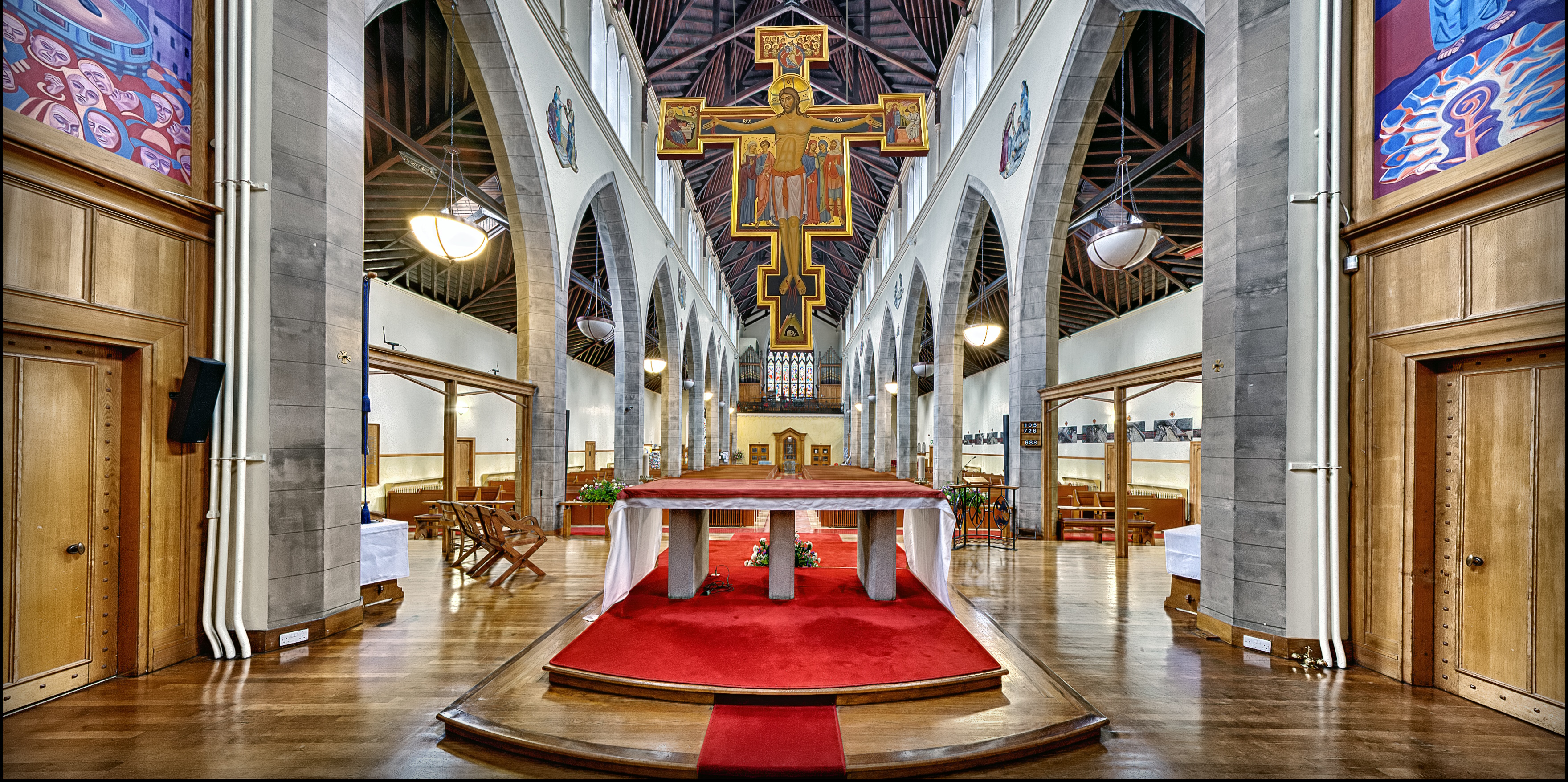 Altar and cross inside St. Mary’s Cathedral Aberdeen
